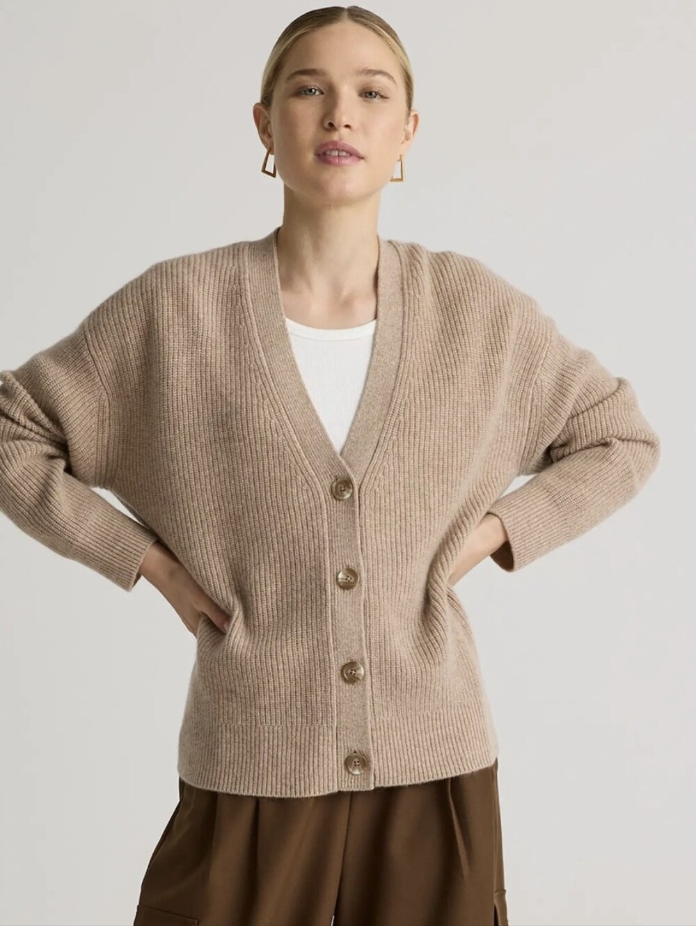 NWT Quince Mongolian Cashmere Oversized Boyfriend Cardigan XS